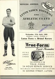 Programme: Luton Town FC vs Bristol Rovers (27th Apr 1955)