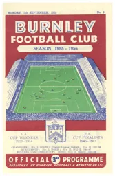 Programme: Burnley vs Luton Town FC (5th Sep 1955)