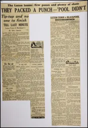 Match Report: Luton Town FC vs Blackpool (8th Oct 1955)