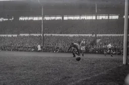 Jimmy Adam watches as his shot across the goal goes wide