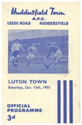 Programme: Huddersfield Town vs Luton Town FC (15th Oct 1955)