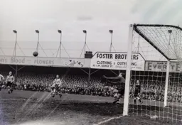 Bert Williams prepares to save this shot at goal