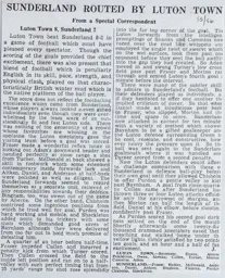 Match Report: Luton Town FC vs Sunderland (19th Nov 1955)