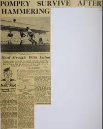 Match Report: Portsmouth vs Luton Town FC (26th Nov 1955)