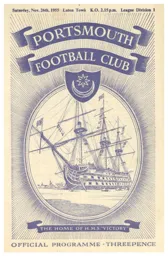 Programme: Portsmouth vs Luton Town FC (26th Nov 1955)