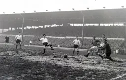 Gordon Turner`s shot goes wide