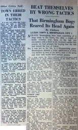 Match Report: Luton Town FC vs Birmingham City (21st Jan 1956)