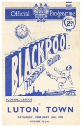Programme: Blackpool vs Luton Town FC (18th Feb 1956)
