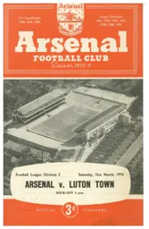 Programme: Arsenal vs Luton Town FC (31st Mar 1956)