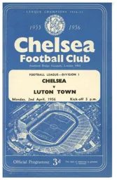 Programme: Chelsea vs Luton Town FC (2nd Apr 1956)