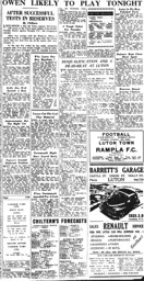 Match Report: Luton Town FC vs Portsmouth (7th Apr 1956)