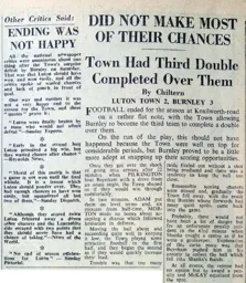 Match Report: Luton Town FC vs Burnley (28th Apr 1956)