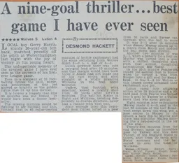Match Report: Wolverhampton Wanderers vs Luton Town FC (29th Aug 1956)
