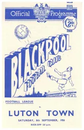 Programme: Blackpool vs Luton Town FC (8th Sep 1956)