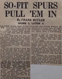 Match Report: Tottenham Hotspur vs Luton Town FC (22nd Sep 1956)