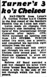 Match Report: Luton Town FC vs Chelsea (26th Sep 1956)