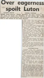 Match Report: Luton Town FC vs Leeds United (29th Sep 1956)