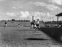 Roy Davies loses possession of the ball