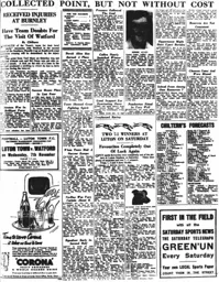 Match Report: Burnley vs Luton Town FC (3rd Nov 1956)