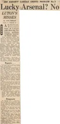Match Report: Luton Town FC vs Arsenal (8th Dec 1956)