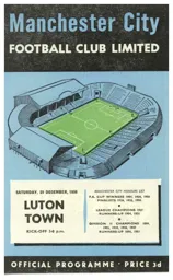 Programme: Manchester City vs Luton Town FC (29th Dec 1956)