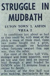 Match Report: Luton Town FC vs Aston Villa (5th Jan 1957)