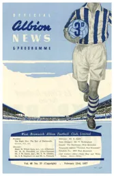 Programme: West Bromwich Albion vs Luton Town FC (23rd Feb 1957)