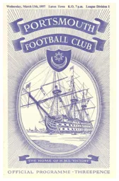 Programme: Portsmouth vs Luton Town FC (13th Mar 1957)