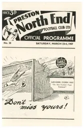 Programme: Preston North End vs Luton Town FC (23rd Mar 1957)