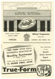 Programme: Luton Town FC vs Chelsea (30th Mar 1957)