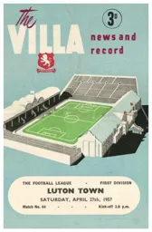 Programme: Aston Villa vs Luton Town FC (27th Apr 1957)