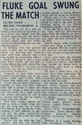 Match Report: Luton Town FC vs Bolton Wanderers (24th Aug 1957)