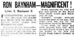 Match Report: Luton Town FC vs Blackpool (4th Sep 1957)