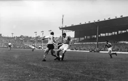 Allan Brown over runs the ball