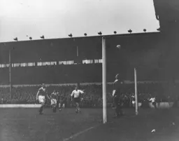 The ball sails just over the bar to end this attack on the Blackpool goal