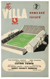 Programme: Aston Villa vs Luton Town FC (14th Sep 1957)