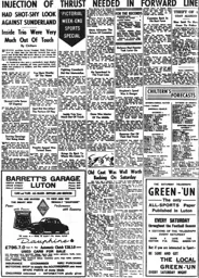Match Report: Sunderland vs Luton Town FC (28th Sep 1957)