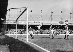 Allan Brown heads in the Town`s second goal