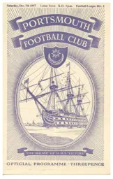 Programme: Portsmouth vs Luton Town FC (7th Dec 1957)