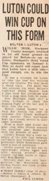 Match Report: Bolton Wanderers vs Luton Town FC (21st Dec 1957)