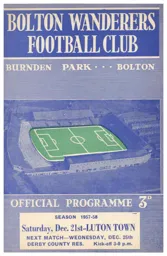 Programme: Bolton Wanderers vs Luton Town FC (21st Dec 1957)