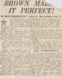 Match Report: Luton Town FC vs Manchester United (26th Dec 1957)