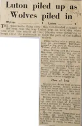 Match Report: Wolverhampton Wanderers vs Luton Town FC (11th Jan 1958)
