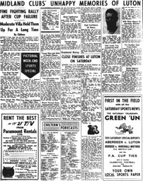 Match Report: Luton Town FC vs Aston Villa (18th Jan 1958)