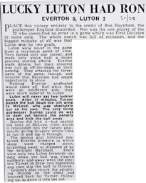 Match Report: Everton vs Luton Town FC (1st Feb 1958)