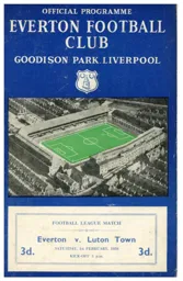 Programme: Everton vs Luton Town FC (1st Feb 1958)