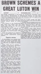 Match Report: Luton Town FC vs Sunderland (8th Feb 1958)