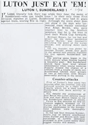 Match Report: Luton Town FC vs Sunderland (8th Feb 1958)