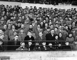 A well dressed lady on the right. Too well dressed for going to football maybe