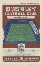 Programme: Burnley vs Luton Town FC (15th Feb 1958)